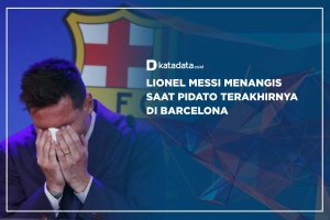 Lionel Messi Menangis Saat Pidato Terakhirnya di Barcelona