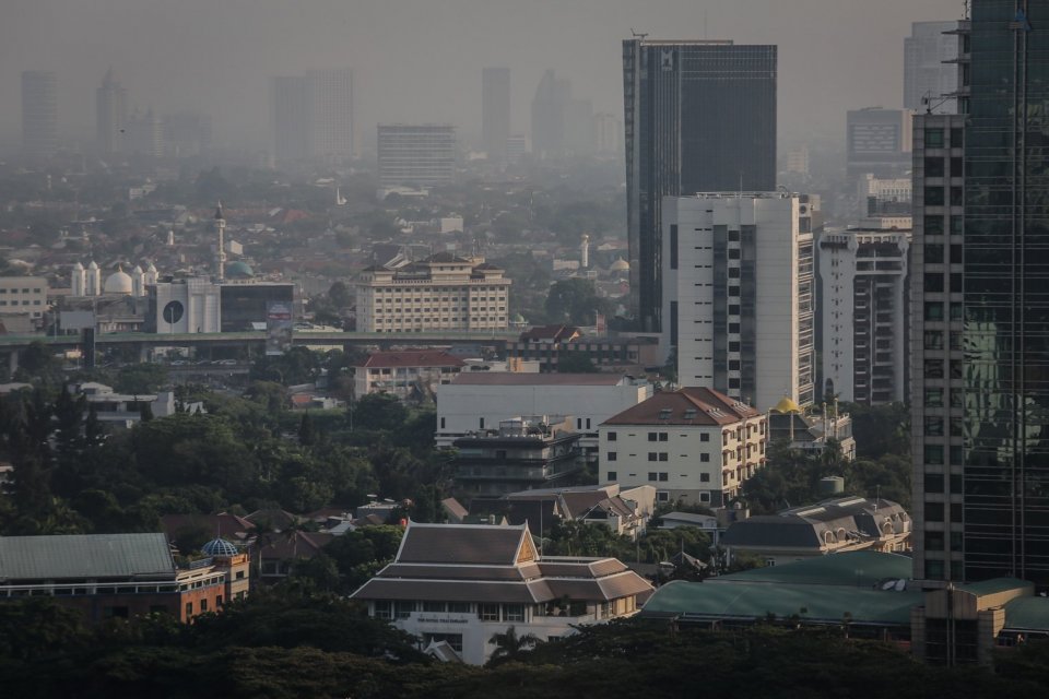 Kualitas udara di Jakarta yang memburuk.