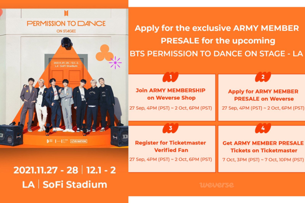 BTS Permission To Dance On Stage