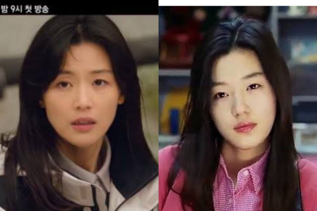 Jun Ji Hyun di drama Jirisan (2021) dan film My Sassy Girl (2001)