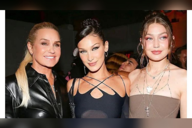 Yolanda Hadid bersama Bella dan Gigi Hadid