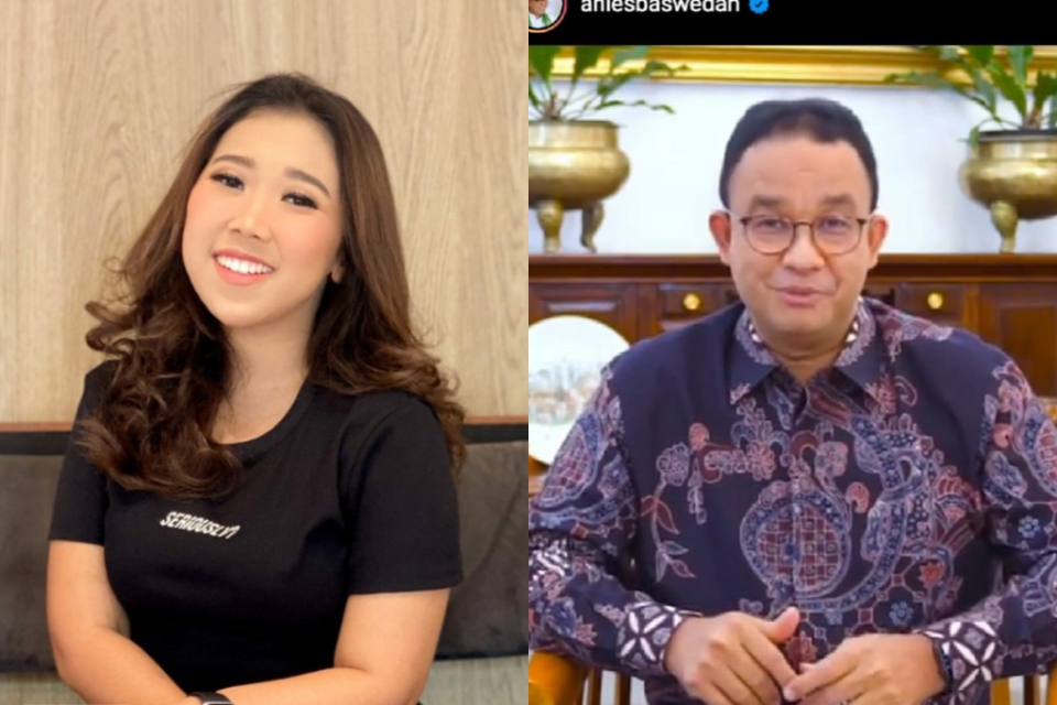 Kiky Saputri dan Anies Baswedan