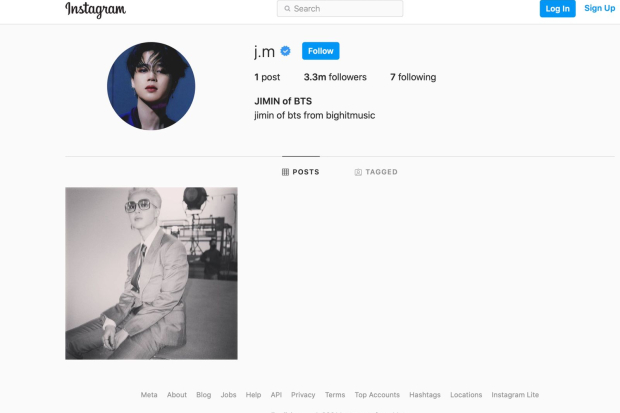 Akun Instagram Jimin BTS