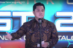 Menteri BUMN Erick Thohir dalam acara Kick Off Indonesia Global Talent Internship (IGTI) 2021, Rabu (9/12)