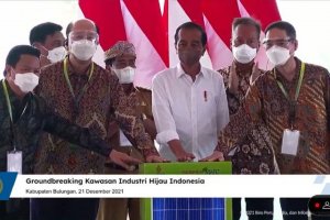 Presiden Joko Widodo saat meresmikan Kalimantan Industrial Park Indonesia (KIPI) di Kabupaten Bulungan, Kalimantan Utara, Selasa (21/12). Foto: Tang