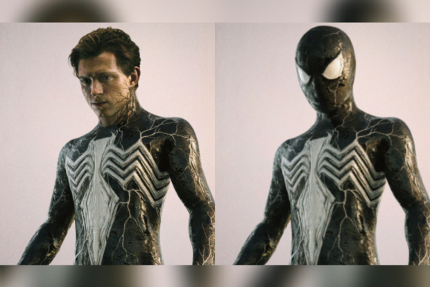 Tom Holland memakai kostum Spider-Man Venom