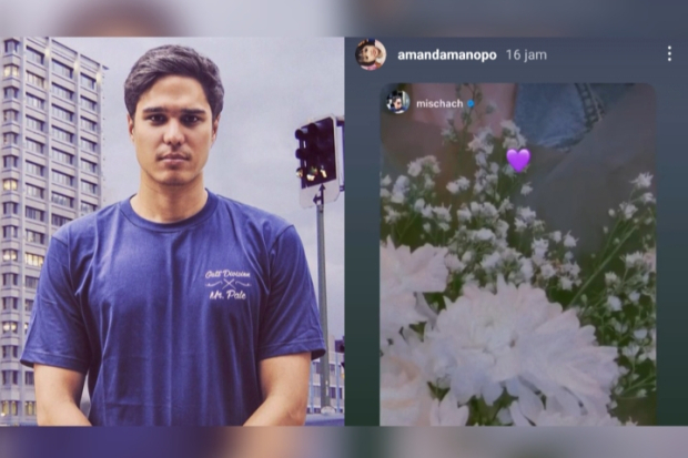 Mischa Unggah Bunga Krisan Dan Emoticon Love