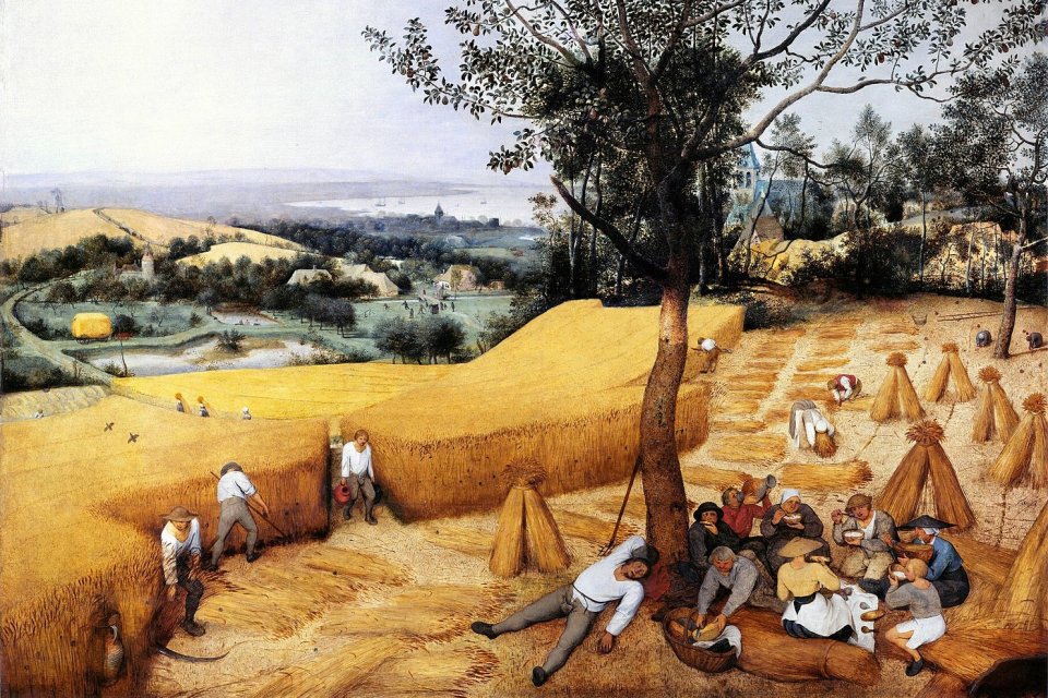 Lukisan berjudul \"The Harvesters\" (1565) karya Pieter Bruegel the Elder sebagai ilustrasi feodalisme. Feodalisme adalah sistem sosial atau politik yang memberikan kekuasaan besar kepada golongan bangsawan atau mengagung-agungkan jabatan dibanding pr