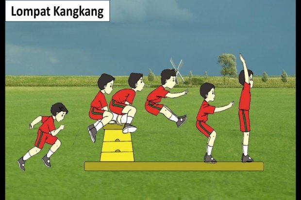 Tumpuan lompat adalah kangkang gerakan lompat sikap awal peti ujung Lompat Kangkang: