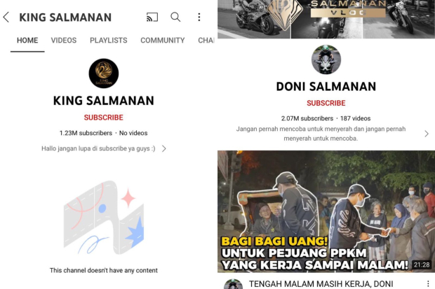 Video di channel YouTube King Salmanan dihapus