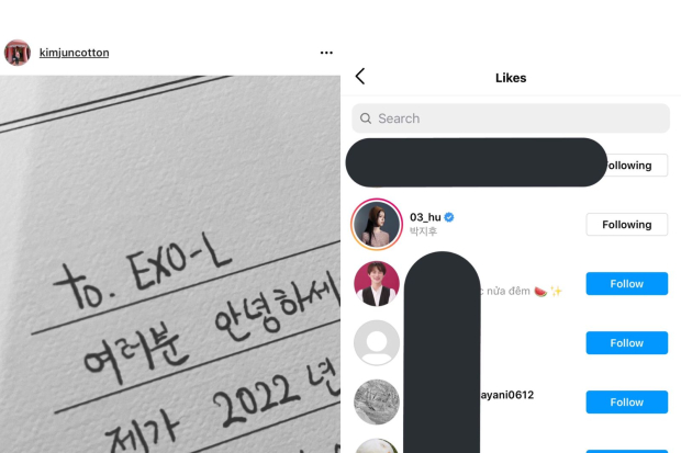 Park Ji Hu menyukai postingan Suho EXO