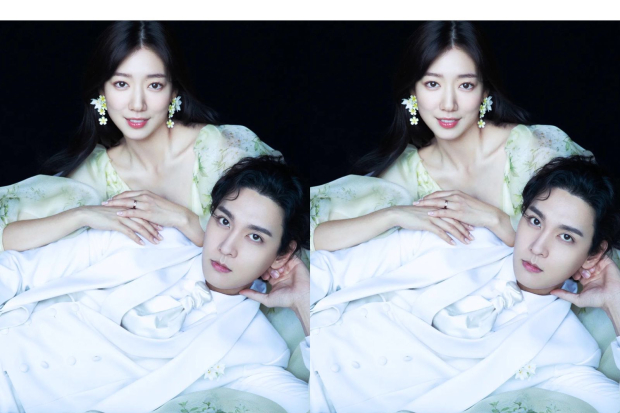 Foto pernikahan Park Shin Hye dan Choi Tae Joon