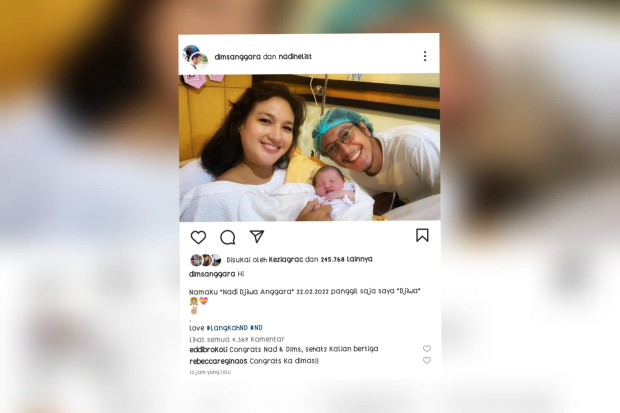 Dimas Anggara dan Nadine Chandrawinata