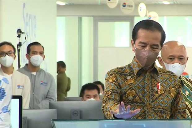 Presiden Jokowi saat menghadiri peresmian SEA Labs Indonesia pada Selasa (1/3/2022).