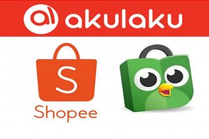 Logo Akulaku, Shopee, dan Tokopedia