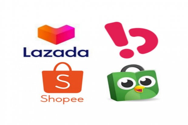 Ilustrasi, marketplace populer di Indonesia, Lazada, Bukalapak, Shopee, dan Tokopedia.