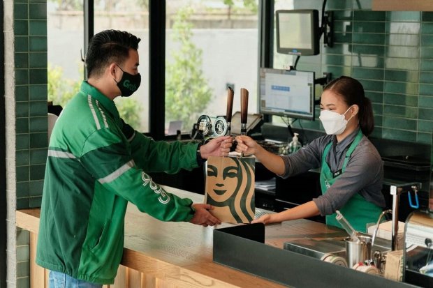 Grab, Starbucks, grabfood