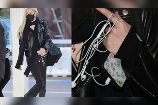 Rose Blackpink gunakan earphone saat berangkat ke LA