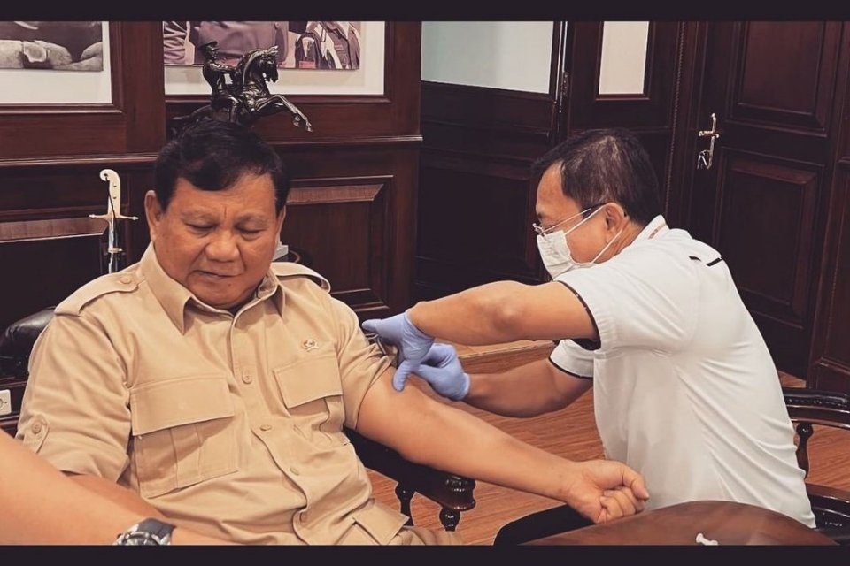 Ilustrasi, Prabowo Subianto mendapat booster Vaksin Nusantara.