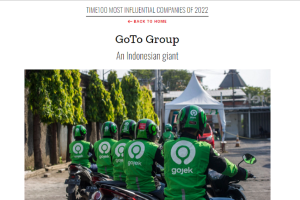 GoTo Group masuk dalam daftar 100 perusahaan paling berpengaruh di dunia pada 2022 versi Majalah TIME