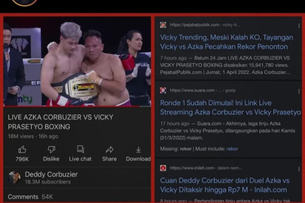 Azka Corbuzier vs Vicky Prasetyo