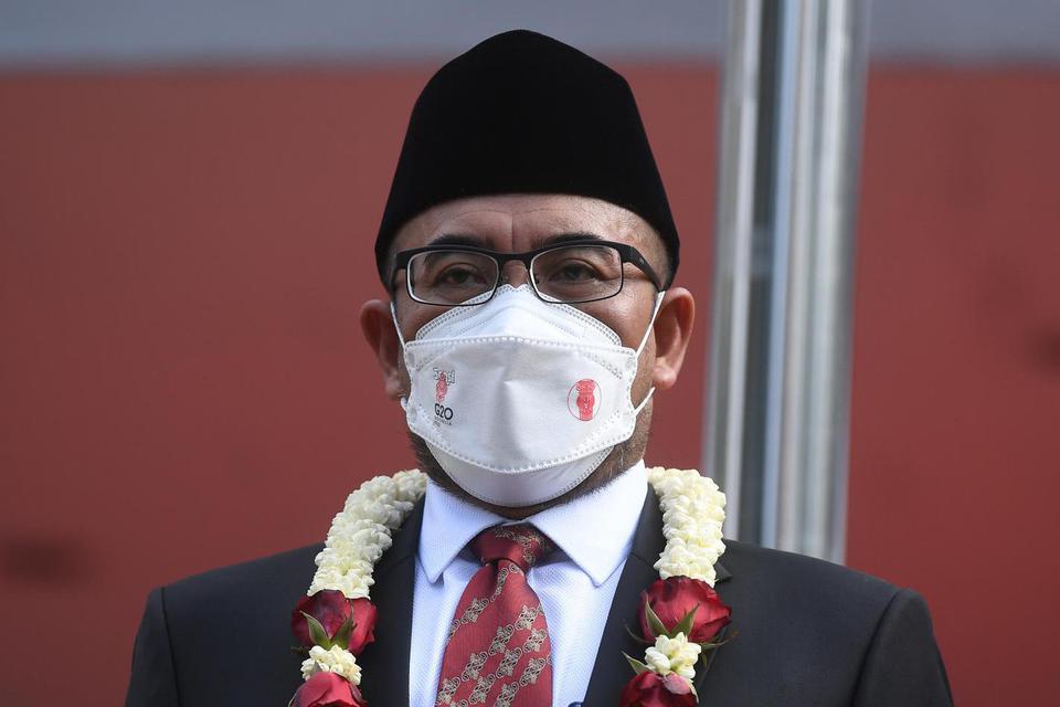 Ketua Komisi Pemilihan Umum (KPU) periode 2022-2027 Hasyim Asy'ari di Gedung KPU, Jakarta, Selasa (12/4/2022).
