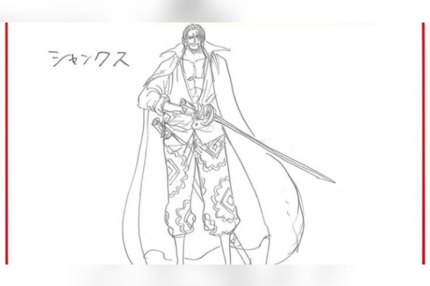 Sketsa Shanks di film One Piece Film: Red