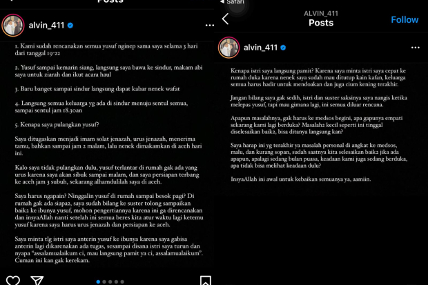 Klarifikasi Alvin Faiz