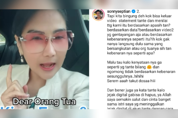 Sonny Septian beri tanggapan psikolog Lita Gading