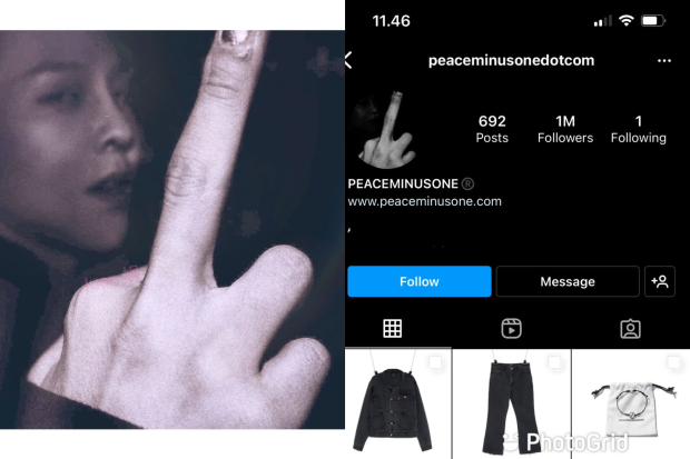 Akun Instagram PEACEMINUSONE