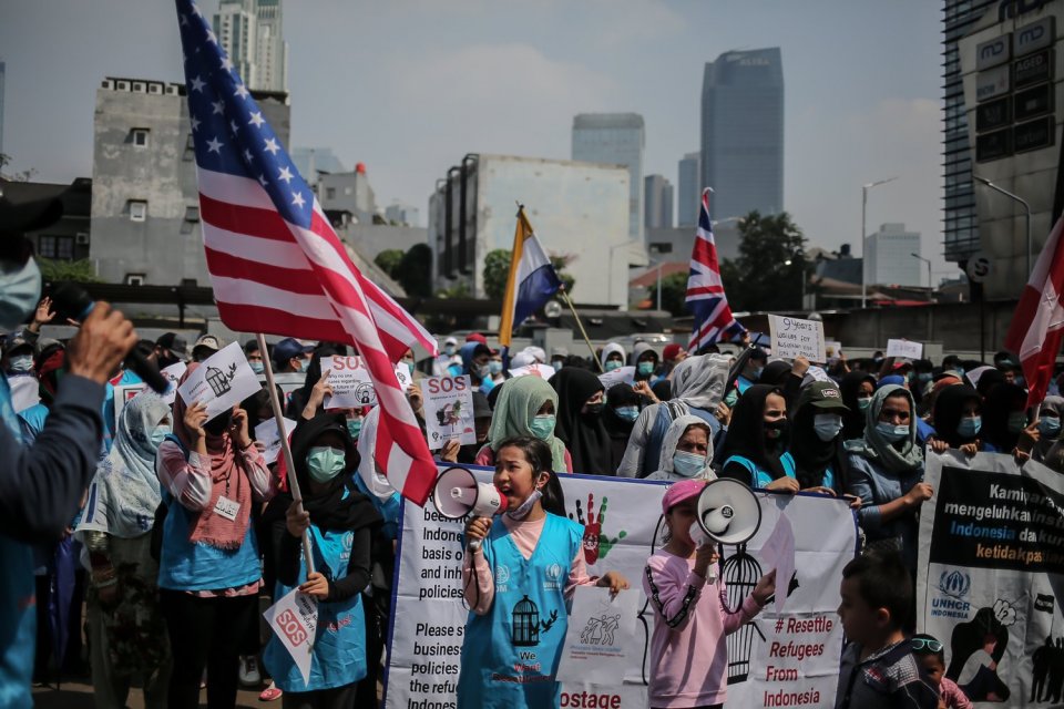 Unjuk Rasa Pencari Suaka di Kantor UNHCR Jakarta