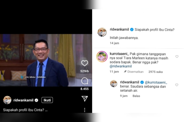 Tanggapan Ridwan Kamil Soal Tiara Marleen