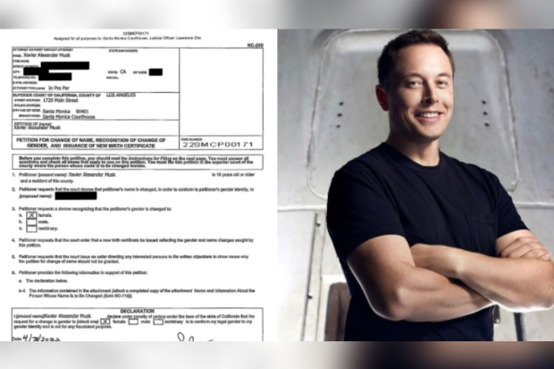 Dokumen pergantian identitas putra Elon Musk