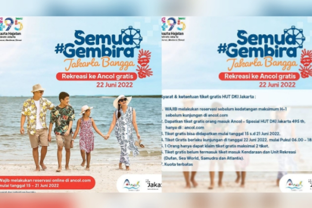 Ancol gratis selama ultah Jakarta ke-495