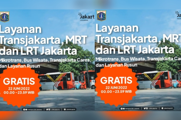 MRT, LRT, dan Transjakarta gratis untuk ultah Jakarta ke-495
