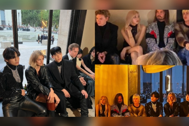 6 Interaksi Lisa Blackpink, V BTS, Park Bo Gum di CELINE Fashion Show ...