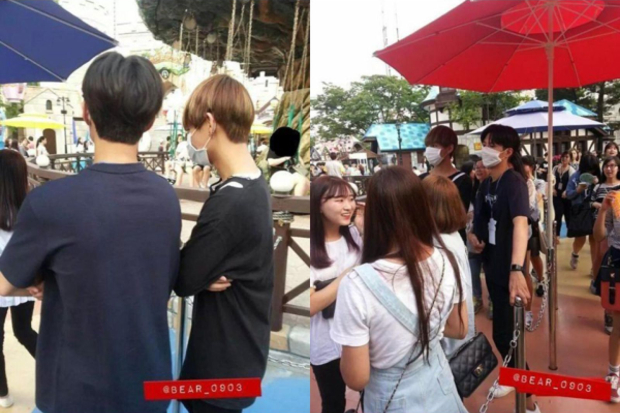 V BTS dan Park Bo Gum di Lotte World