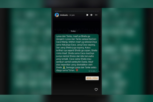 Permintaan Maaf Sheila Salsabila