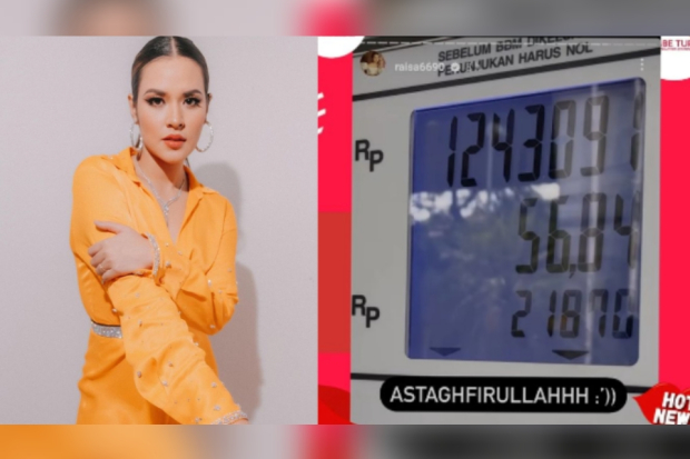 Raisa kaget saat isi bensin mobil