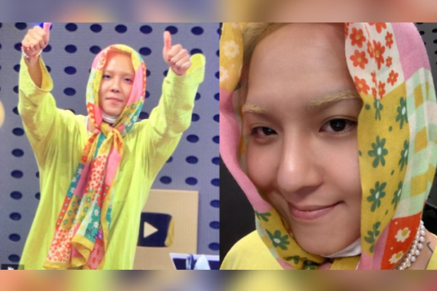 Mino Winner gunakan hijab dari Indonesia