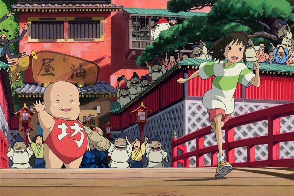 Ilustrasi, adegan dalam Spirited Away (2001), salah satu anime movie terbaik