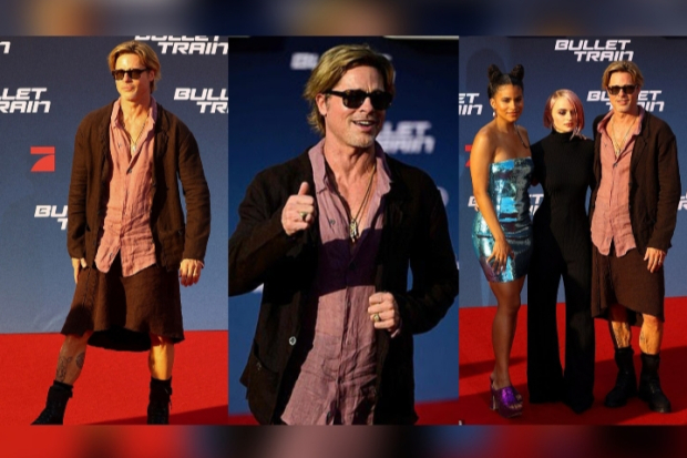 Brad Bitt Pakai Rok Di Gala Premier Bullet Train