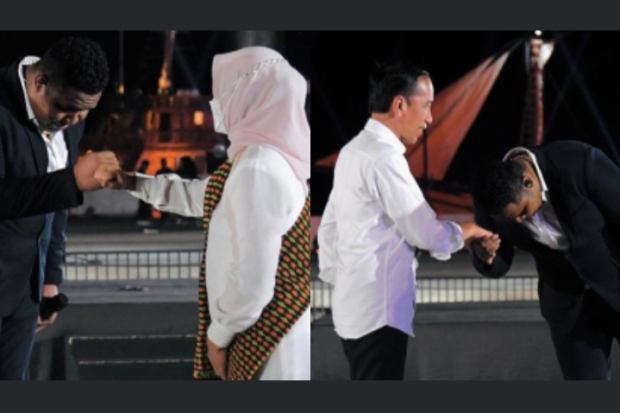 Andmesh Kamaleng Foto Bersama Dengan Ibu Negara dan Presiden Joko Widodo