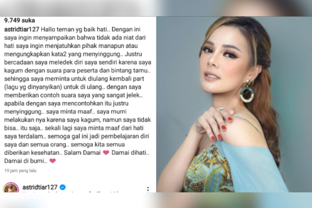 Astrid Tiar minta maaf ke Keisya Levronka