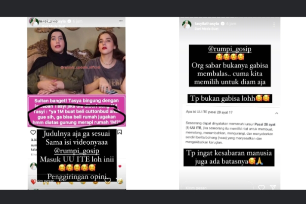 Klarifikasi Tasyi Athasyia