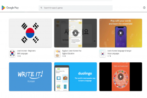 Ilustrasi aplikasi belajar bahasa Korea