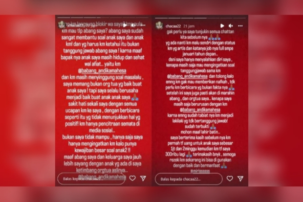 Unggahan Caca Mantan Istri Andika Mahesa