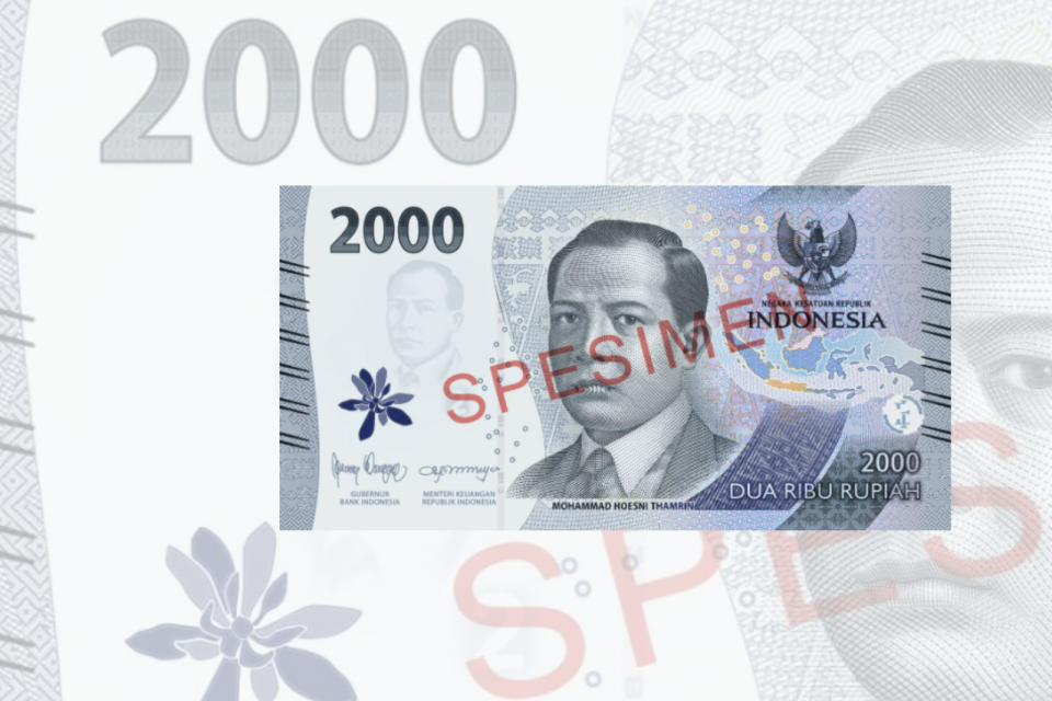 Uang pecahan Rp 2.000 tahun emisi 2022 bergambar Pahlawan Nasional Moh. Husnri Thamrin