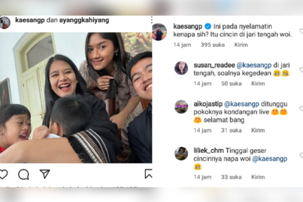 Unggahan Kahiyang Ayu tentang Kaesang Pangarep dan Erina Gudono