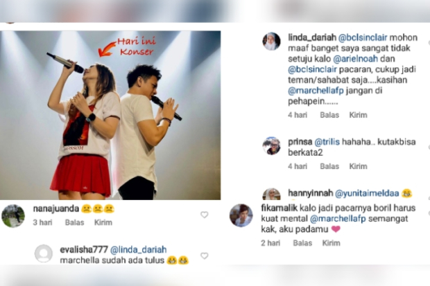 Awal mula Marchella FP diduga pacar Ariel Noah